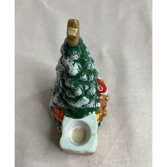 Ceramic Christmas Tree With Bear Taper With Candle Holder - Picture 9 of 9